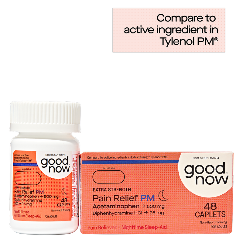 Goodnow PM Extra Strength Sleep Aid & Pain Reliever Acetaminophen 48 Caplets