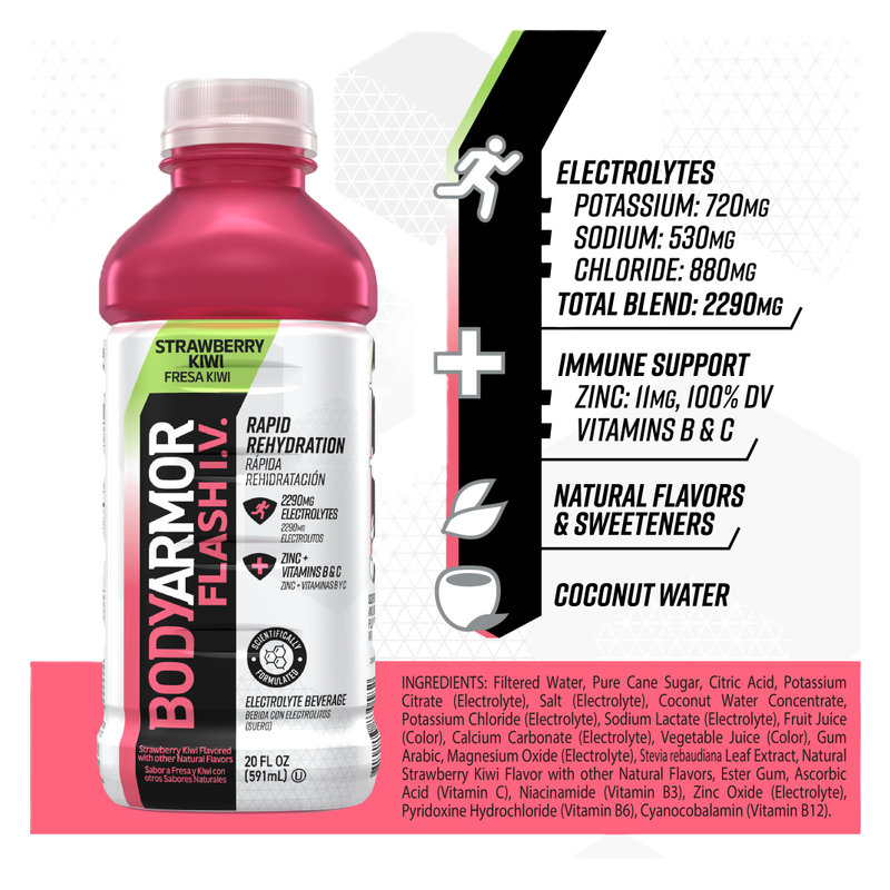 BODYARMOR 20oz FLASH I.V. Strawberry Kiwi
