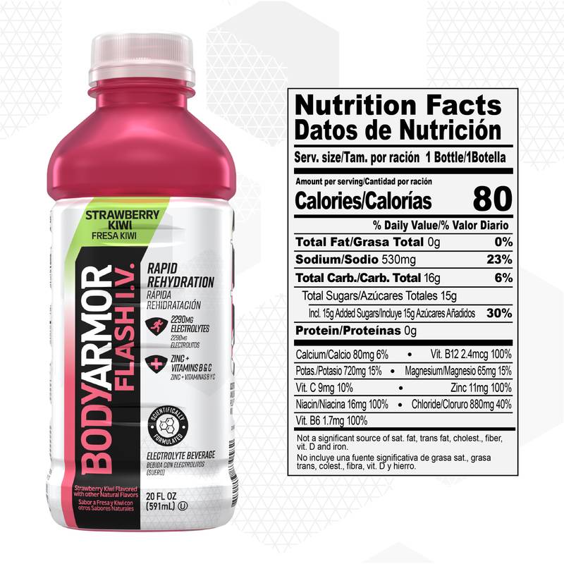 BODYARMOR 20oz FLASH I.V. Strawberry Kiwi