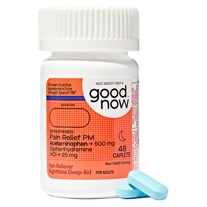 Goodnow PM Extra Strength Sleep Aid & Pain Reliever Acetaminophen 48 Caplets