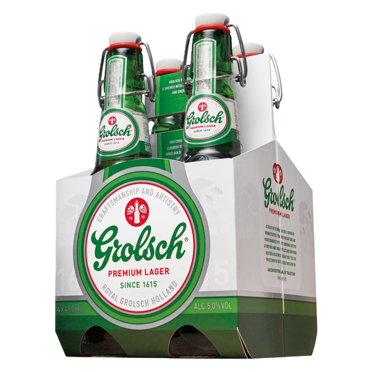 Grolsch Premium Lager 4pk 16oz Btl 5% ABV