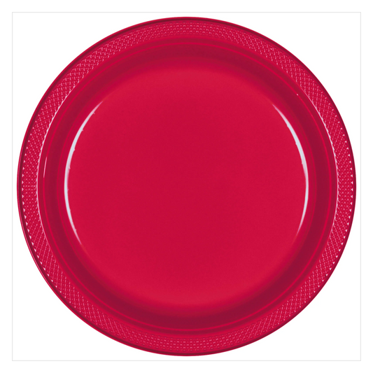 Red Plastic Plate 7 in 20 ct