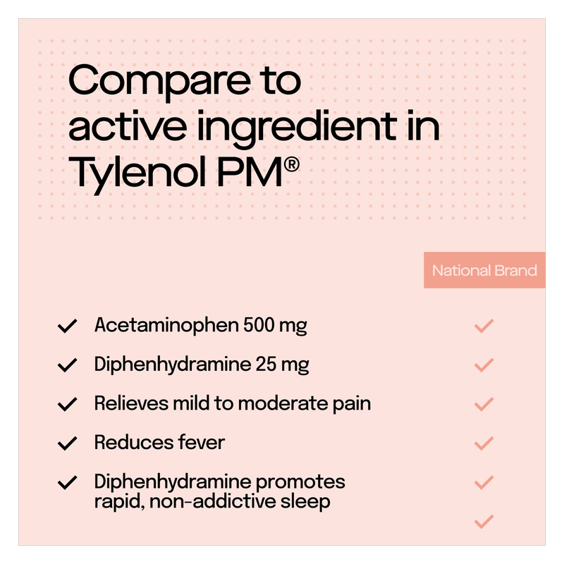 Goodnow PM Extra Strength Sleep Aid & Pain Reliever Acetaminophen 48 Caplets
