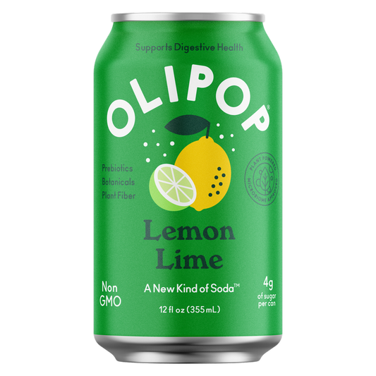 OLIPOP Prebiotic Soda, Lemon Lime, 12 Oz Can