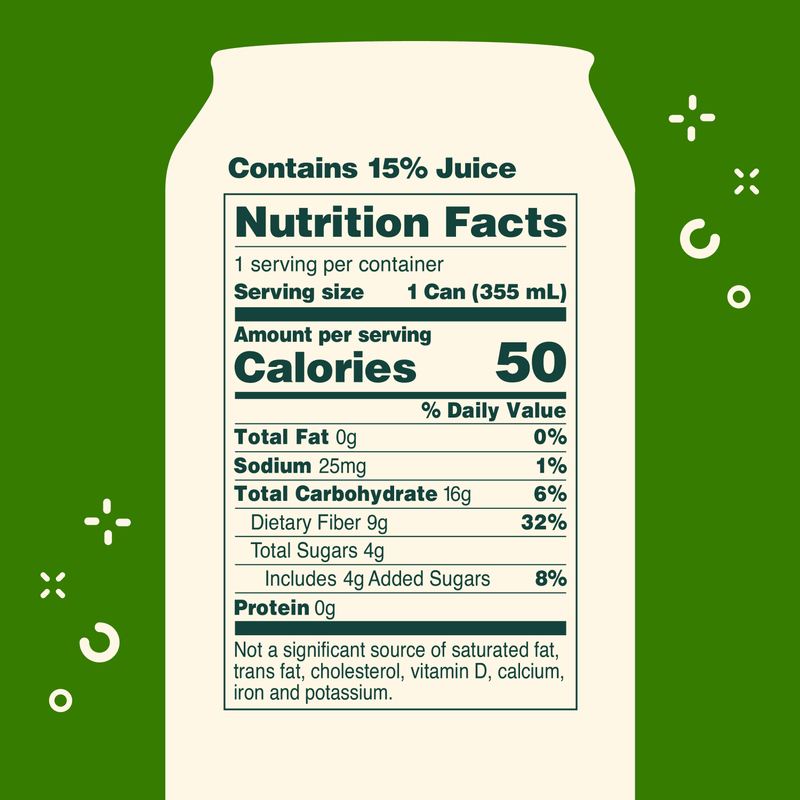 OLIPOP Prebiotic Soda, Lemon Lime, 12 Oz Can