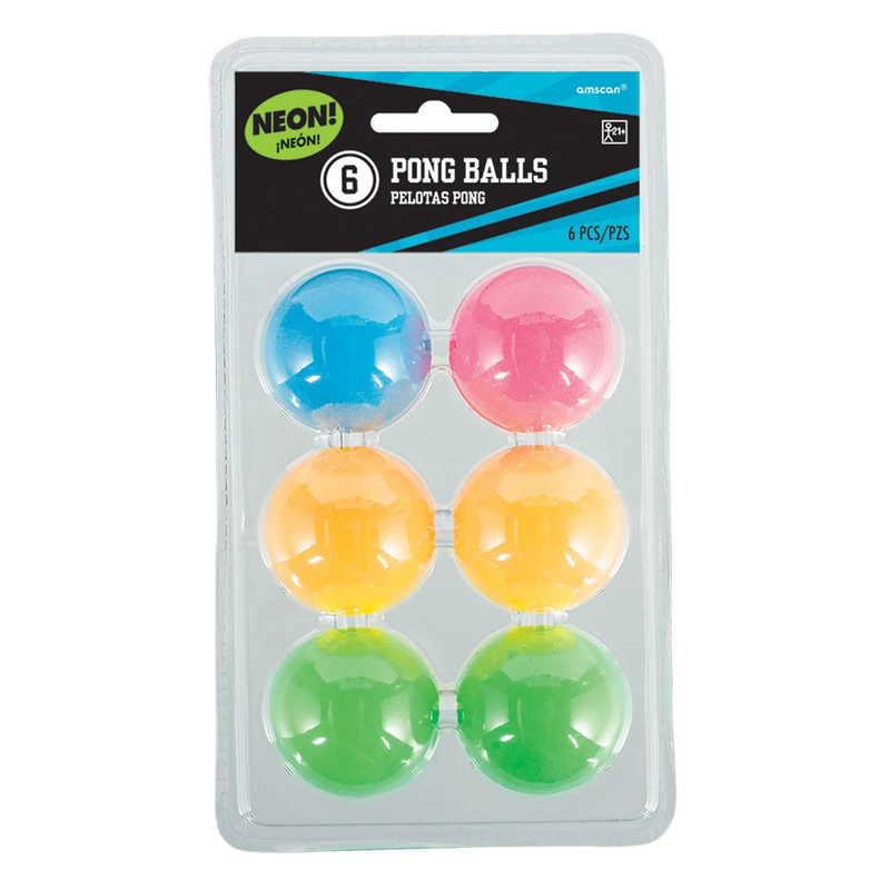 Amscan Neon Pong Balls 6 ct